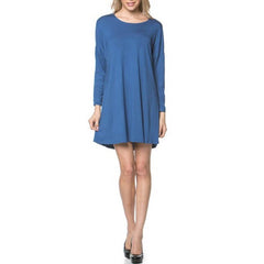 ADS-8225RS Long Sleeve Above The Knee Loose Fit Tunic Dress | Made in USA | Azules Wholesale