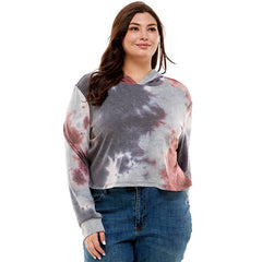 ATP-2332FTX-Plus Size Women's Hooded Long Sleeves Tie Dye to | Made in USA | Azules Wholesale