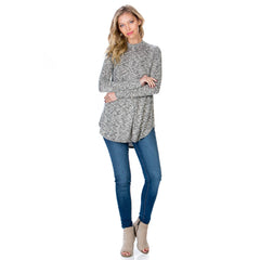 ATP-2289HC Mock Neck Long Sleeve Knit Tunic | Made in USA | Azules Wholesale