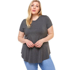 ATP-2278RSX Plus Size Loose Cut Short Sleeve Top | Made in USA | Azules Wholesale