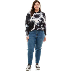 ATP-2332FTX-Plus Size Women's Hooded Long Sleeves Tie Dye to | Made in USA | Azules Wholesale