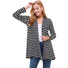 AJK-3001RS-STRIPE LONG SLEEVES CARDIGAN | Made in USA | Azules Wholesale