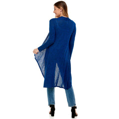 AJK-2063HC Super Soft Open Front Drape High Low Long Cardi | Made in USA | Azules Wholesale