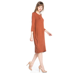 ADM-8255RS 3/4 Sleeve Midi Dress | Made in USA | Azules Wholesale