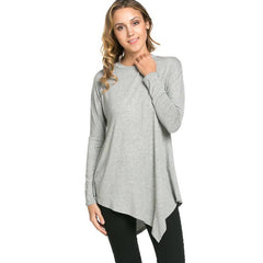 ATP-2262RS Asymmetric Crew Neck Long Sleeve Tunic | Made in USA | Azules Wholesale