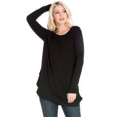 ATP-2304RS Long Sleeve Ruched Side Tunic | Made in USA | Azules Wholesale