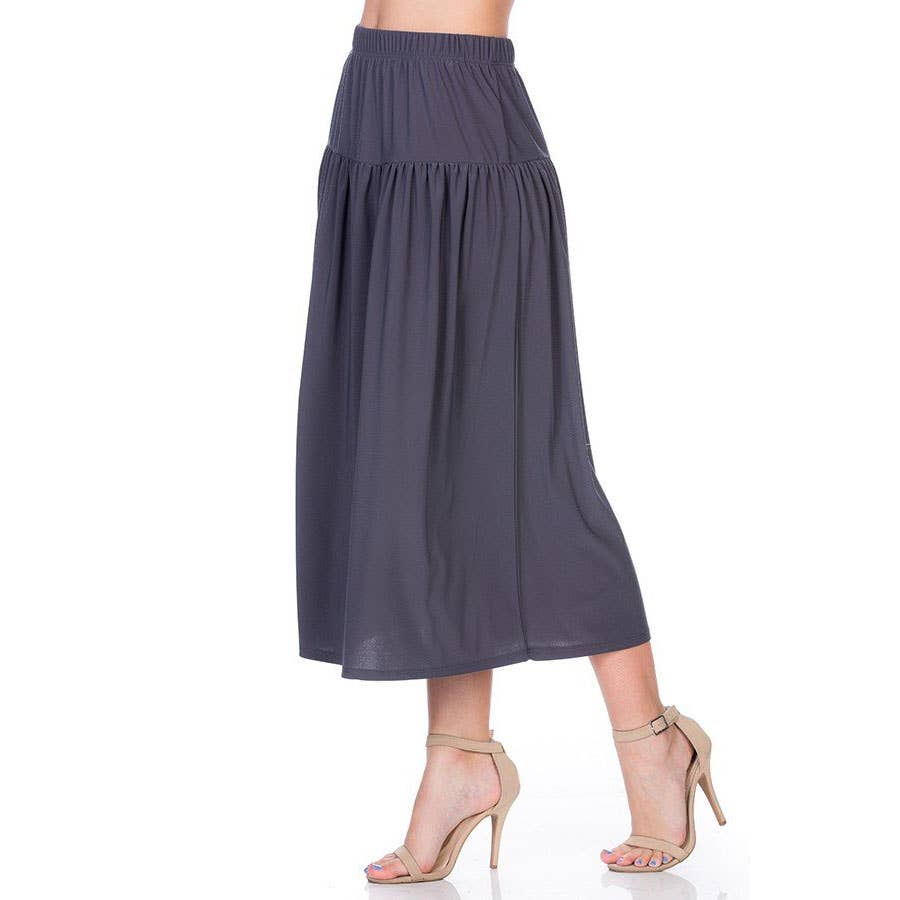 ASK-9026PS Contemporary Midi Skirt | Made in USA | Azules Wholesale