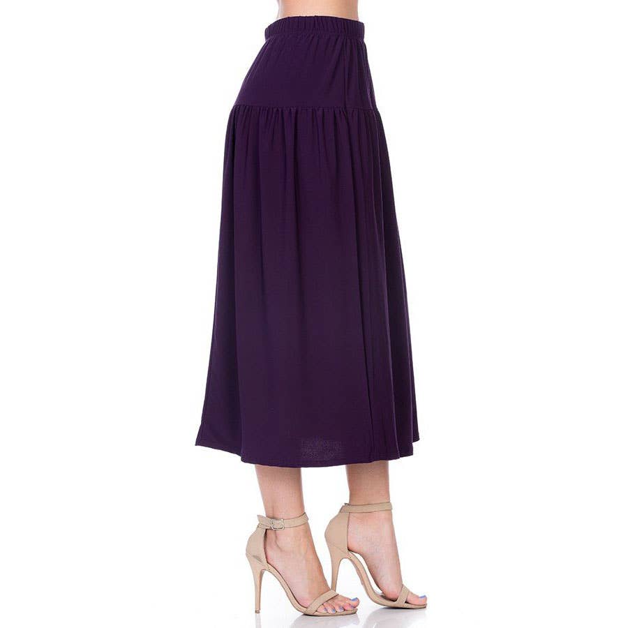 ASK-9026PS Contemporary Midi Skirt | Made in USA | Azules Wholesale