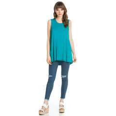 ATP-2284RS Sleeveless Back Ruffle Hem Tunic Top | Made in USA | Azules Wholesale