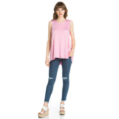 ATP-2284RS Sleeveless Back Ruffle Hem Tunic Top | Made in USA | Azules Wholesale