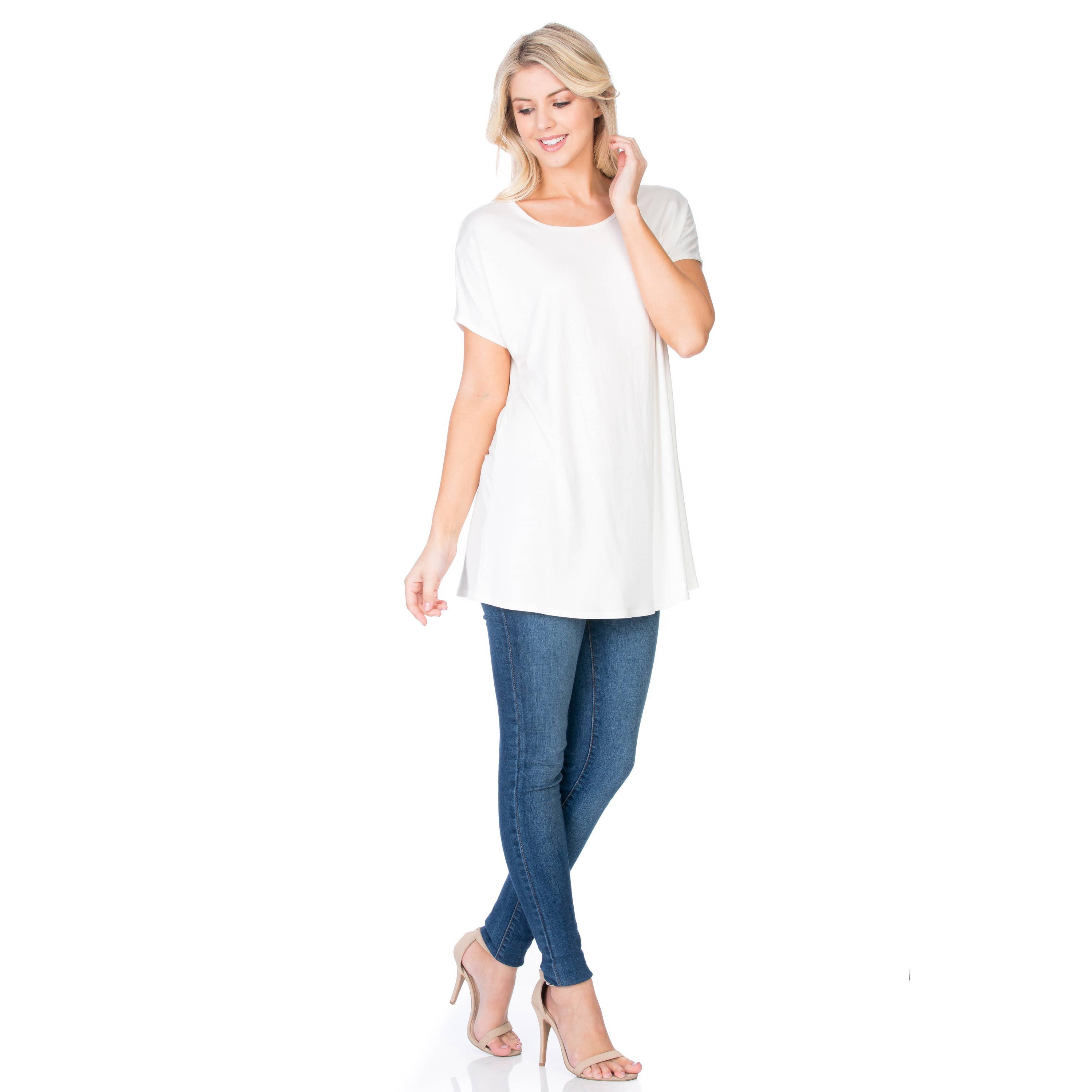 ATP-2277RS Basic Cap Sleeve Tunic | Made in USA | Azules Wholesale