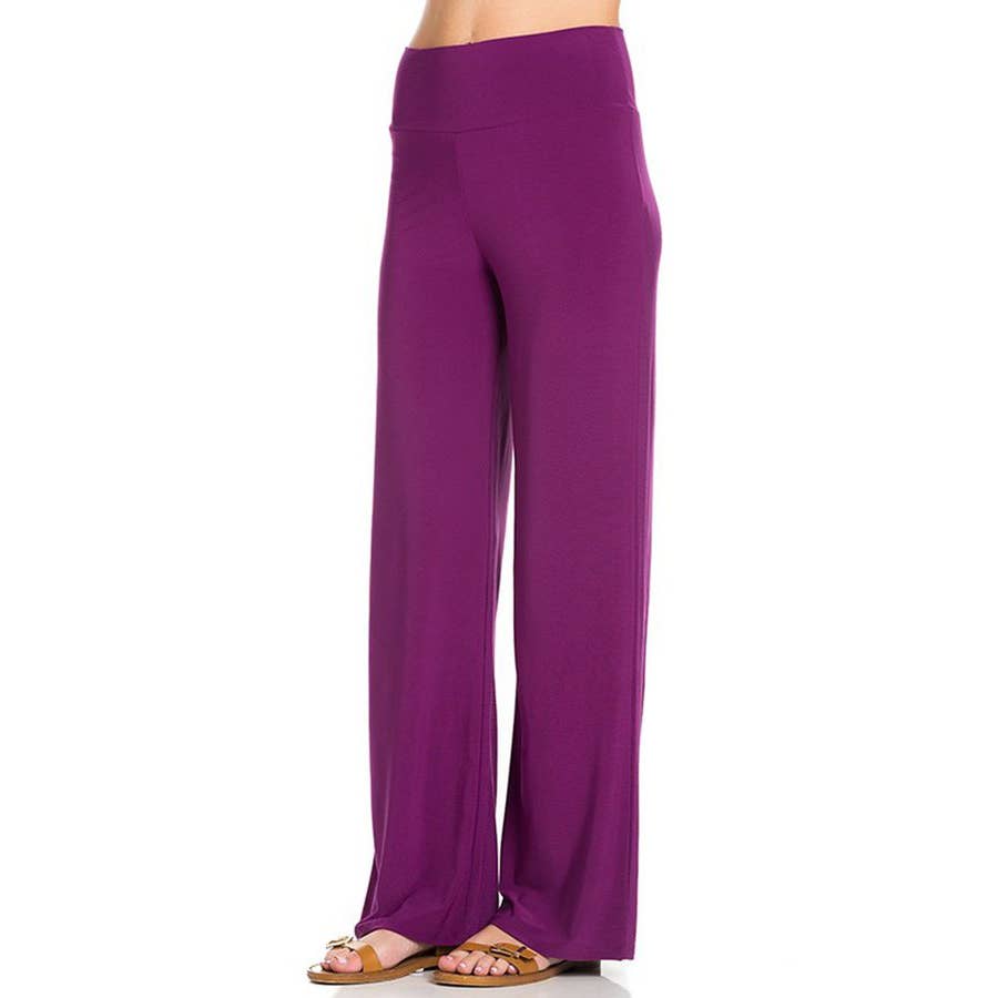 APT-1009PS-PALAZZO-Solid Office Palazzos Pants | Made in USA | Azules Wholesale