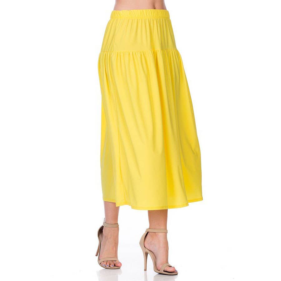 ASK-9026PS Contemporary Midi Skirt | Made in USA | Azules Wholesale