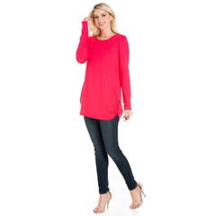 ATP-2304RS Long Sleeve Ruched Side Tunic | Made in USA | Azules Wholesale