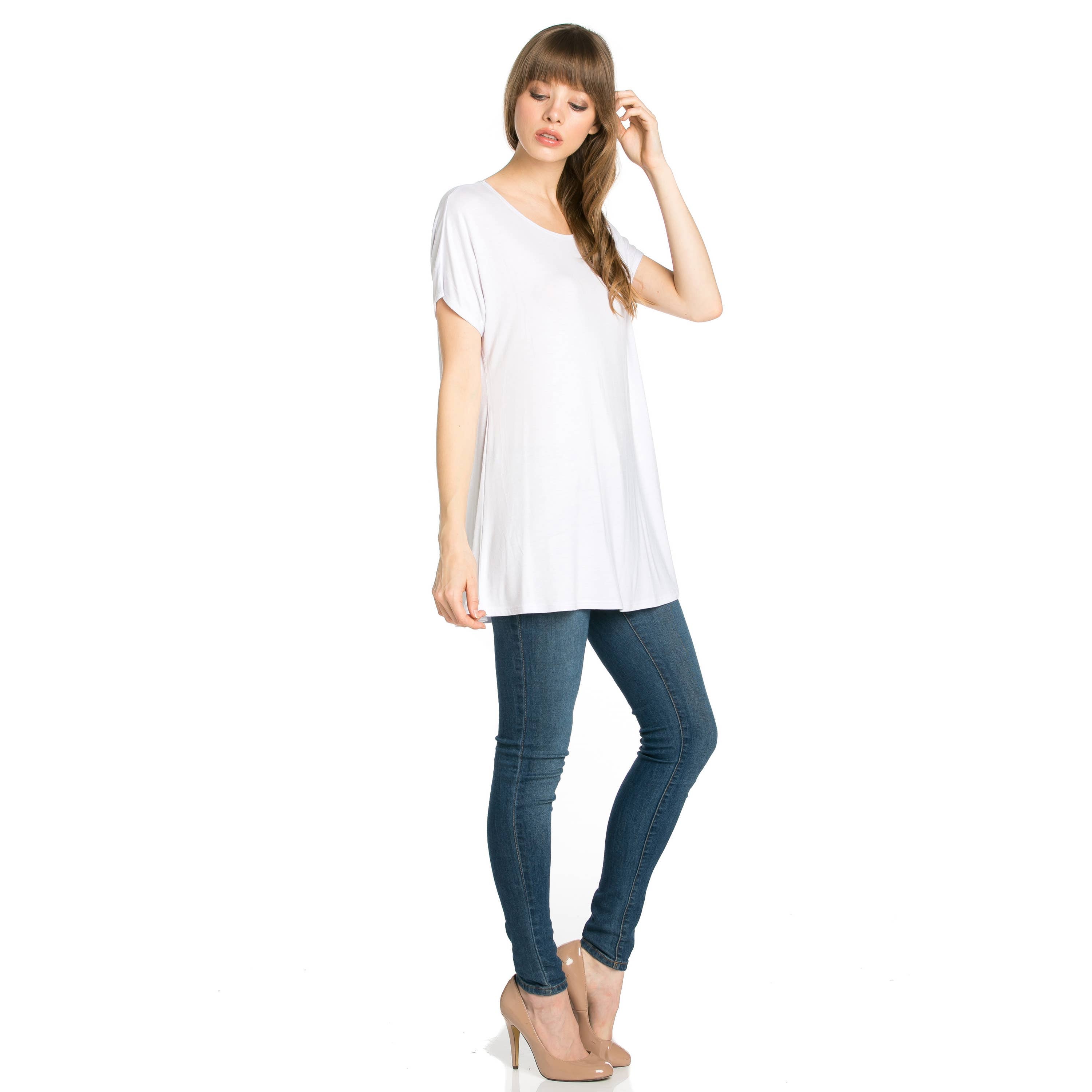 ATP-2277RS Basic Cap Sleeve Tunic | Made in USA | Azules Wholesale