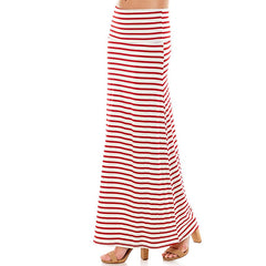 ASK-9001RS-Women's Stripe Comfort Maxi Skirt | Made in USA | Azules Wholesale