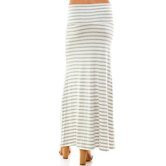 ASK-9001RS-Women's Stripe Comfort Maxi Skirt | Made in USA | Azules Wholesale