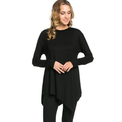 ATP-2262RS Asymmetric Crew Neck Long Sleeve Tunic | Made in USA | Azules Wholesale