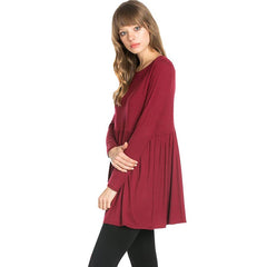 ATP-2271RS Long Sleeve Ruffle Hem Tunic | Made in USA | Azules Wholesale