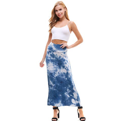 ASK-9001RS High Waisted Tie Dye Maxi Skirt | Made in USA | Azules Wholesale