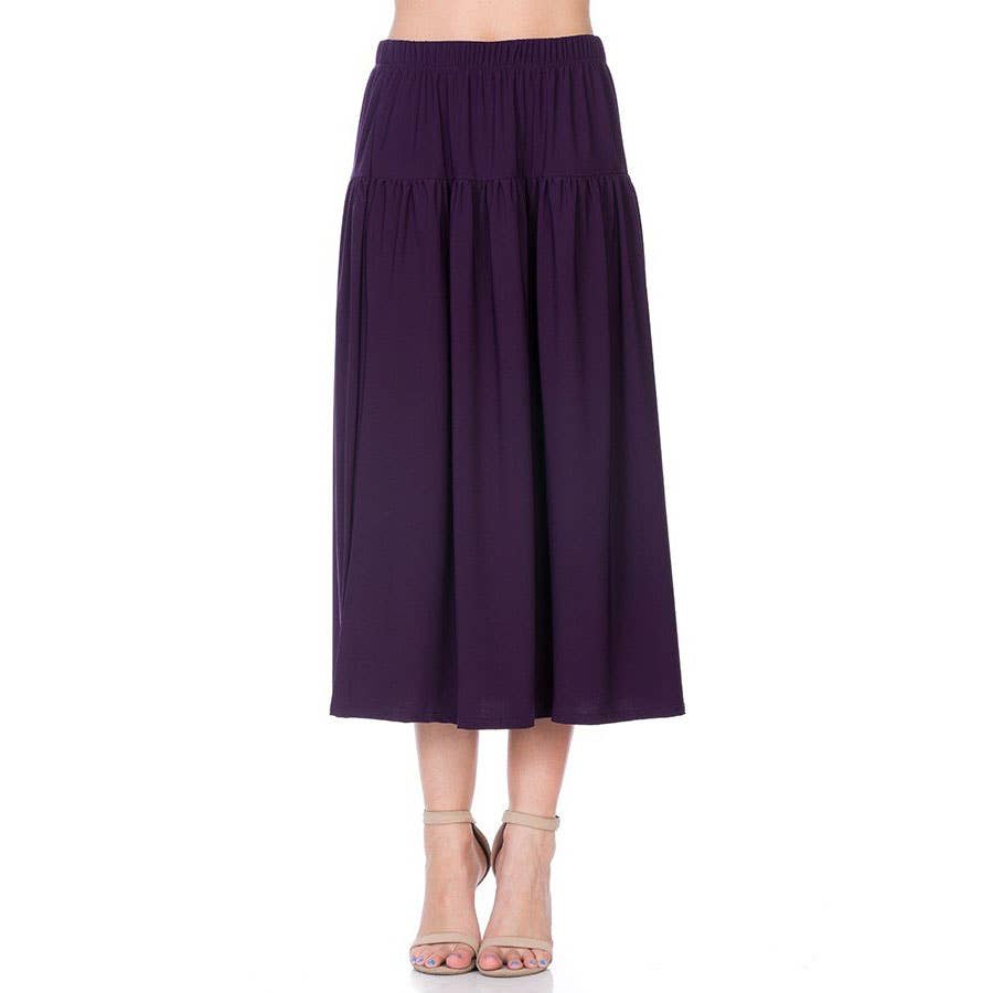 ASK-9026PS Contemporary Midi Skirt | Made in USA | Azules Wholesale