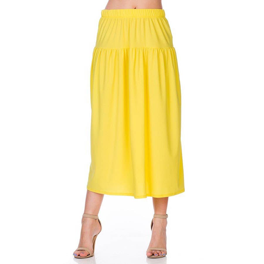 ASK-9026PS Contemporary Midi Skirt | Made in USA | Azules Wholesale