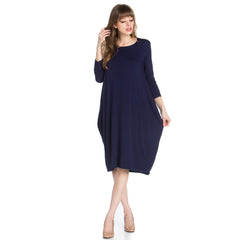 ADM-8255RS 3/4 Sleeve Midi Dress | Made in USA | Azules Wholesale