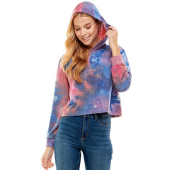 ATP-2332FT-Women's Hooded Long Sleeves Tie Dye top | Made in USA | Azules Wholesale