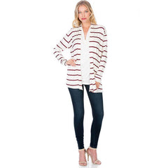 AJK-3003RS-STRIPE CASUAL CARDIGAN | Made in USA | Azules Wholesale