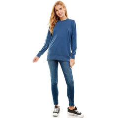 ATP-2323FT-Women's Solid Boy Friend Fit Tunic | Made in USA | Azules Wholesale