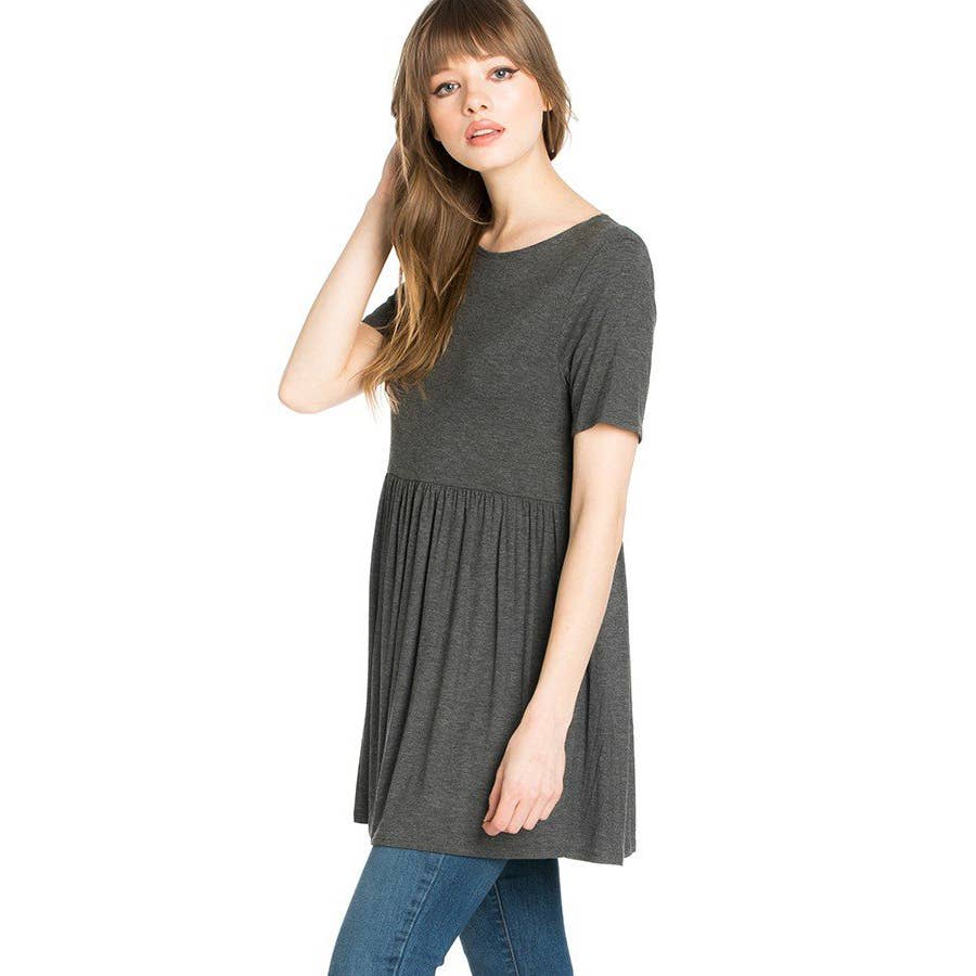 ATP-2280RS Baby Doll Short Sleeve Tunic Top | Made in USA | Azules Wholesale