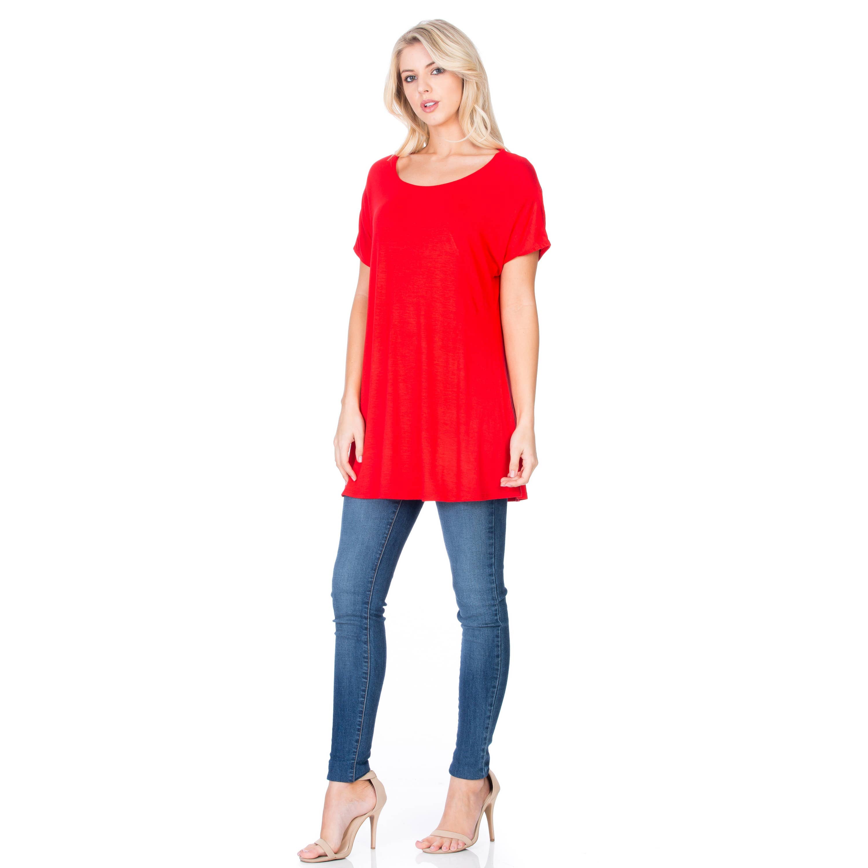 ATP-2277RS Basic Cap Sleeve Tunic | Made in USA | Azules Wholesale