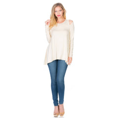 ATP-2292RS Long Sleeve Open Shoulder Tunic | Made in USA | Azules Wholesale