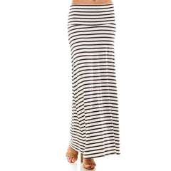 ASK-9001RS-Women's Stripe Comfort Maxi Skirt | Made in USA | Azules Wholesale