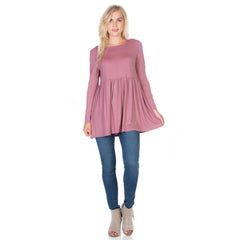 ATP-2271RS Long Sleeve Ruffle Hem Tunic | Made in USA | Azules Wholesale