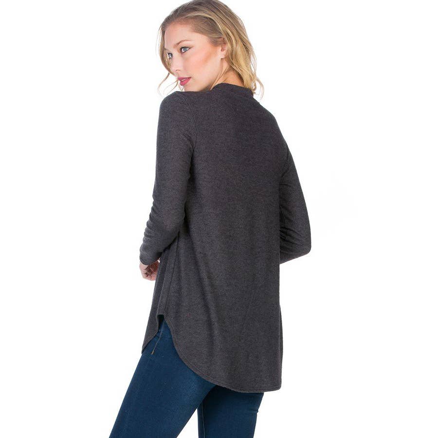 ATP-2289HC Mock Neck Long Sleeve Knit Tunic | Made in USA | Azules Wholesale