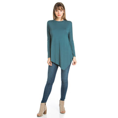 ATP-2262RS Asymmetric Crew Neck Long Sleeve Tunic | Made in USA | Azules Wholesale