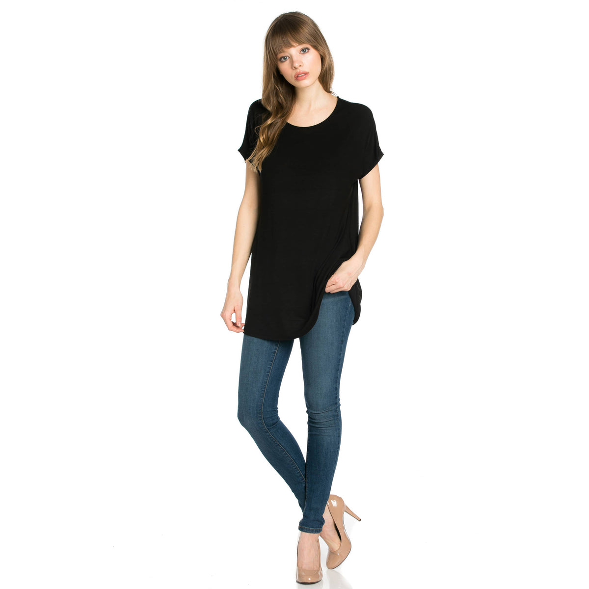 ATP-2277RS Basic Cap Sleeve Tunic | Made in USA | Azules Wholesale