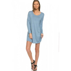 ADS-8225RS Long Sleeve Above The Knee Loose Fit Tunic Dress | Made in USA | Azules Wholesale