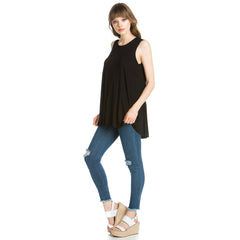 ATP-2284RS Sleeveless Back Ruffle Hem Tunic Top | Made in USA | Azules Wholesale