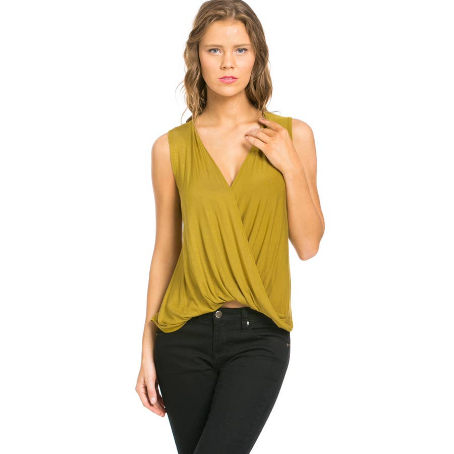 ATP-2224RS-Criss Cross Sleeveless Top | Made in USA | Azules Wholesale